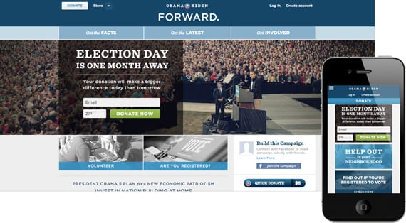 barack 10 dicas para menus responsivos: site Barack Obama.