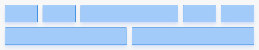 Quebrar linha com Flexbox: quebrando a linha em outro lugar no exemplo.